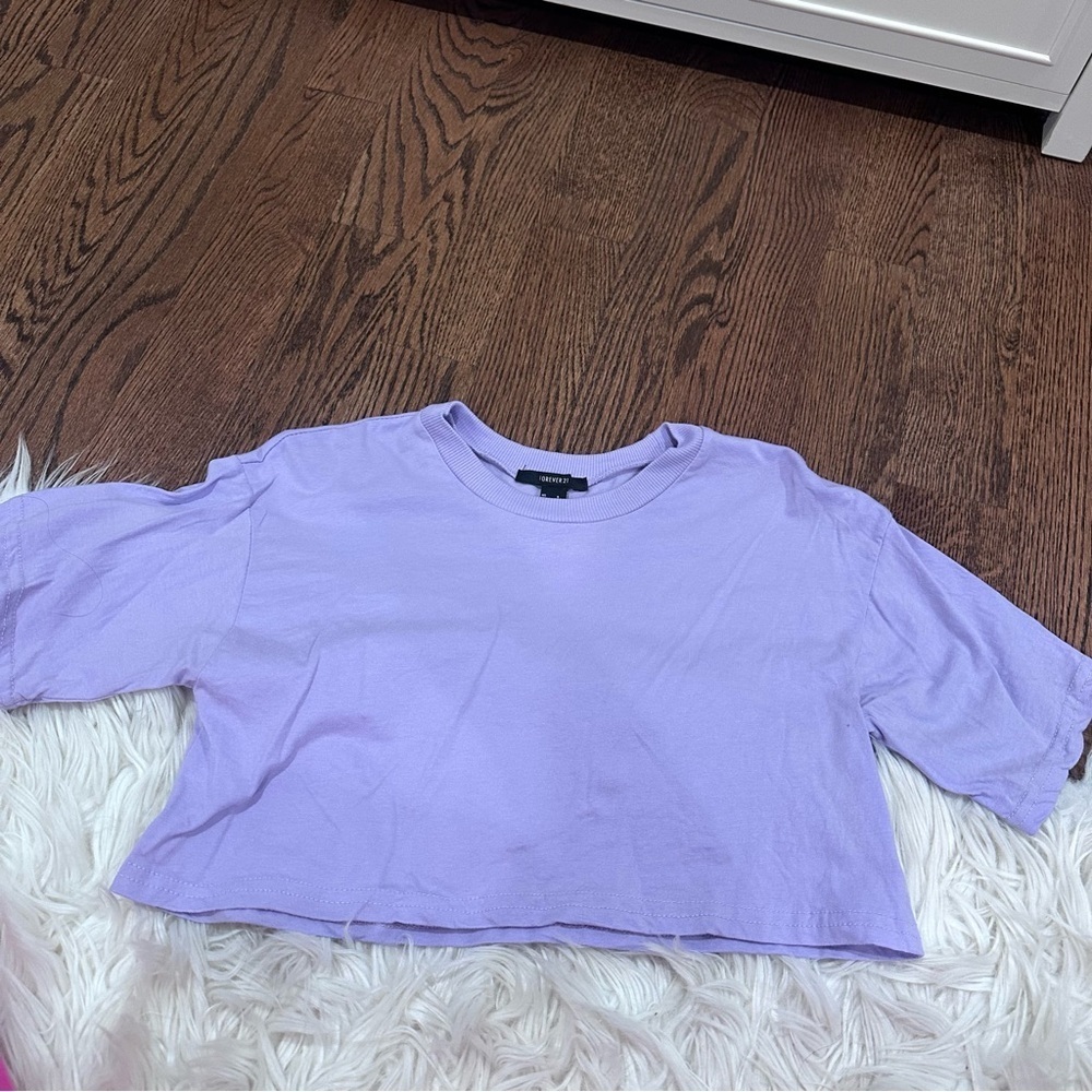 Lavender Purple Cropped T Shirt